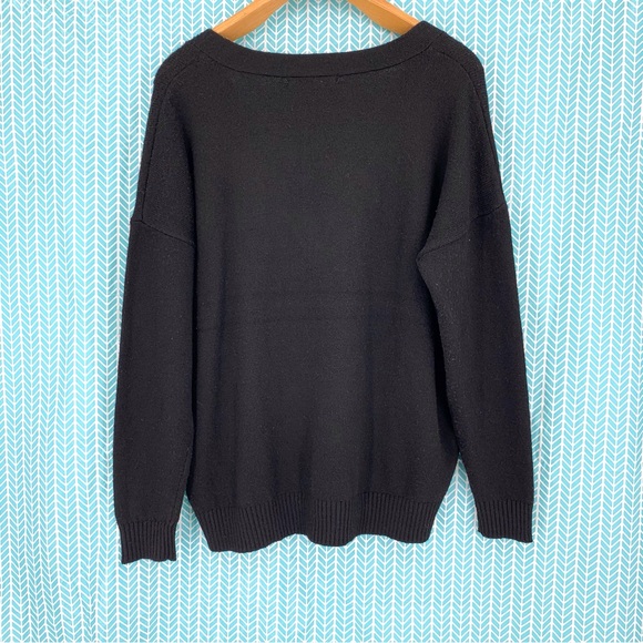 Adyson Parker NWT Black Button V-Neck Sweater, 2X - Picture 4 of 11